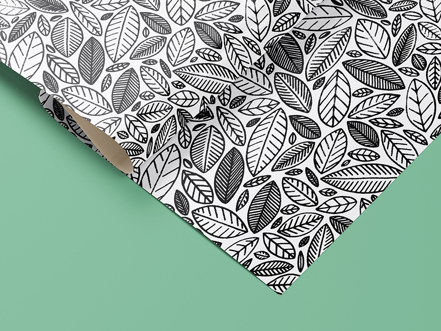 Gros plan de série de papier peint monochrome aux formes de feuilles, tendance végétal, pour la société sur les murs uniques walls.